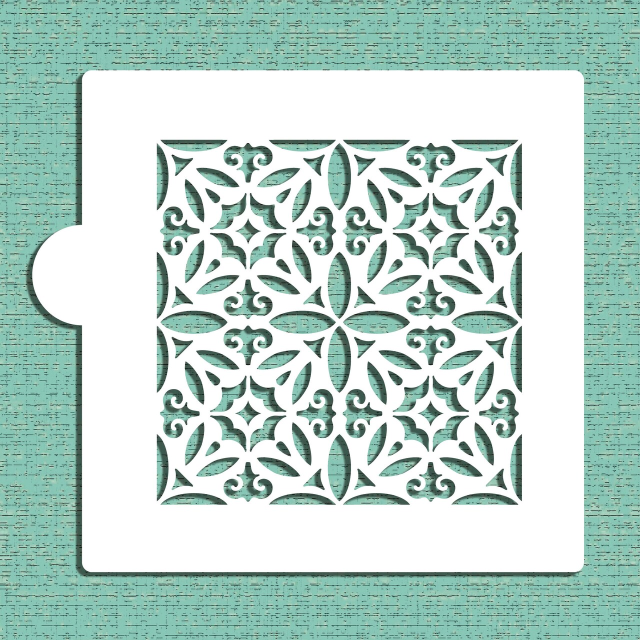 Old World Tile Cookie &#x26; Craft Stencil | CM132 by Designer Stencils | Cookie Decorating Tools | Baking Stencils for Royal Icing, Airbrush, Dusting Powder | Craft Stencils for Canvas, Paper, Wood | Reusable Food Grade Stencil